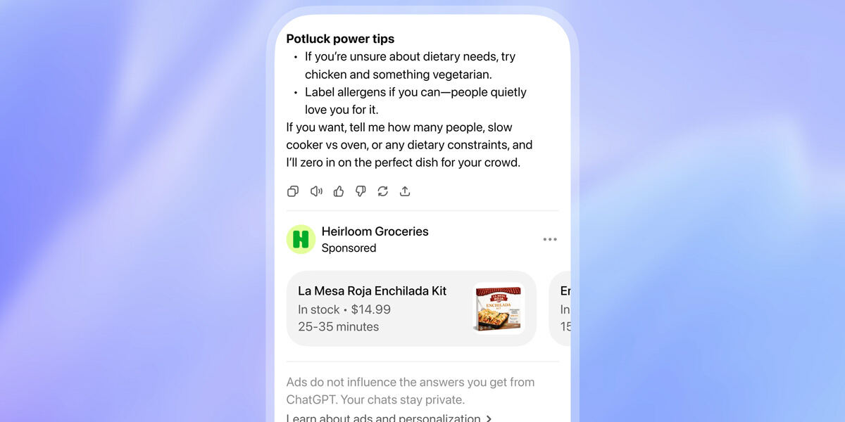 OpenAI、ChatGPTで広告表示テスト開始 無料版とGoプランが対象