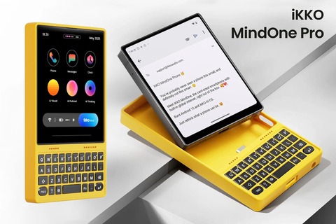 QWERTYキーボード付ケースも用意!フリップカメラ&ほぼ正方形ディスプレイ搭載スマホ「iKKO MindOne Pro」が登場。6万8800円で順次出荷中