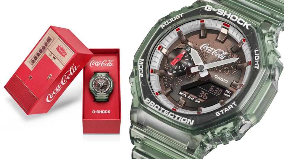 昭和レトロ。コカ・コーラ140周年のお祝いにボトル色のG-SHOCKを発売